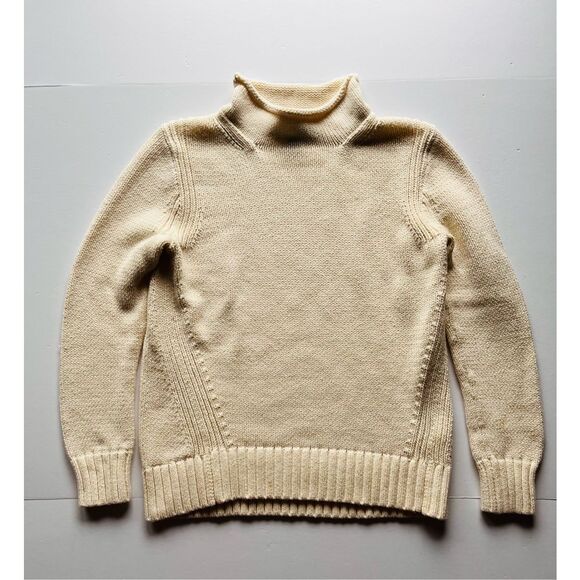 J.Crew Sweaters - J. Crew ALWAYS 1988 Rollneck Preppy Knit Sweater Ivory Cream Womens Size Medium